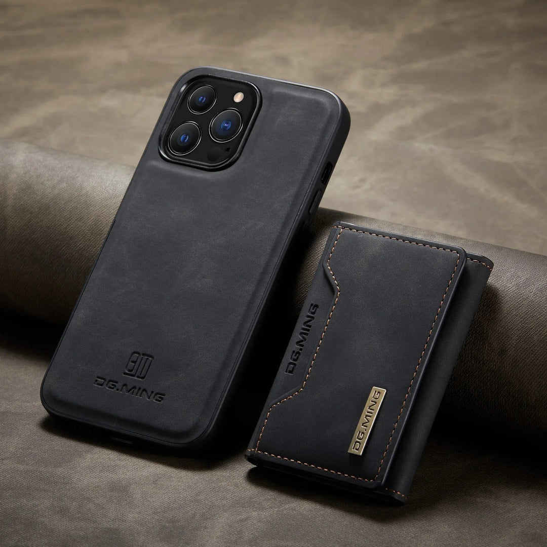 2 i 1 avtagbart läder plånboksfodral för iPhone