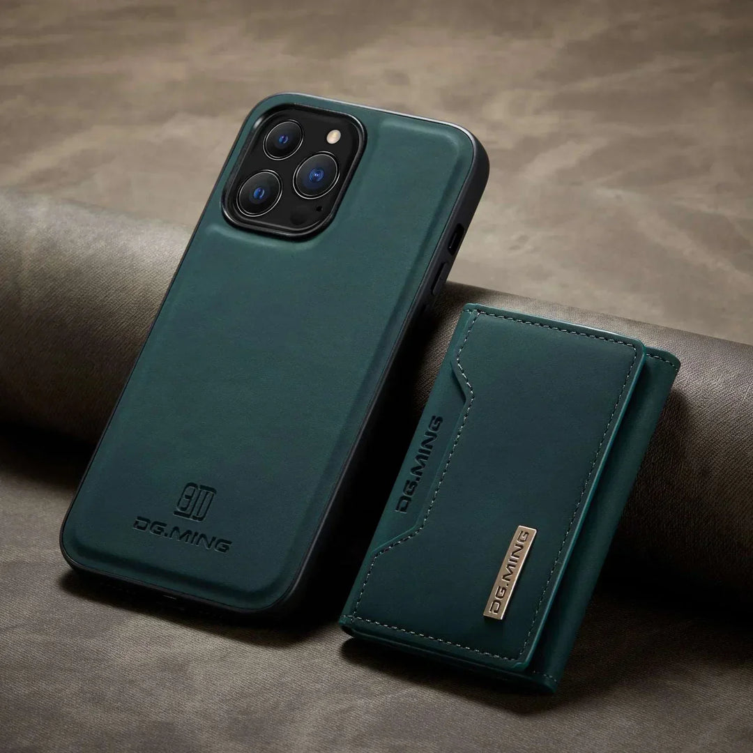 2 i 1 avtagbart läder plånboksfodral för iPhone