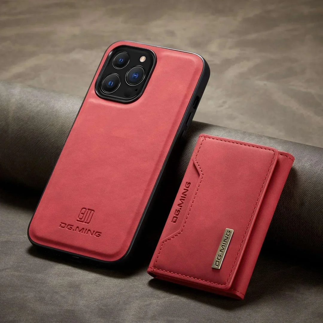 2 i 1 avtagbart läder plånboksfodral för iPhone
