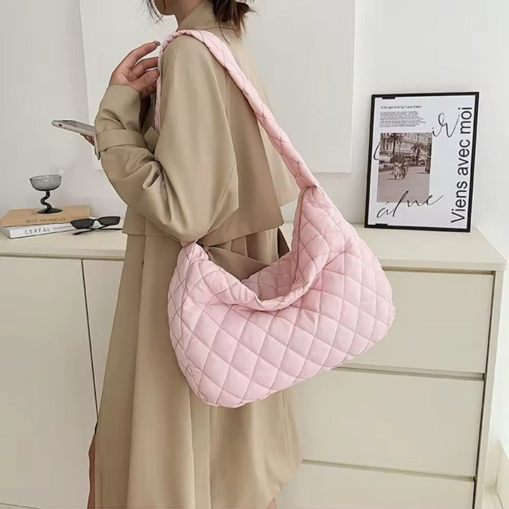 Gepolsterade Ballerina Extra Large Puffer Tote Crossbody Gepolsterad Axelväska