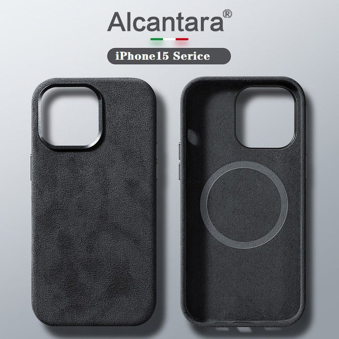Italienskt Alcantara-magnetfodral för iPhone