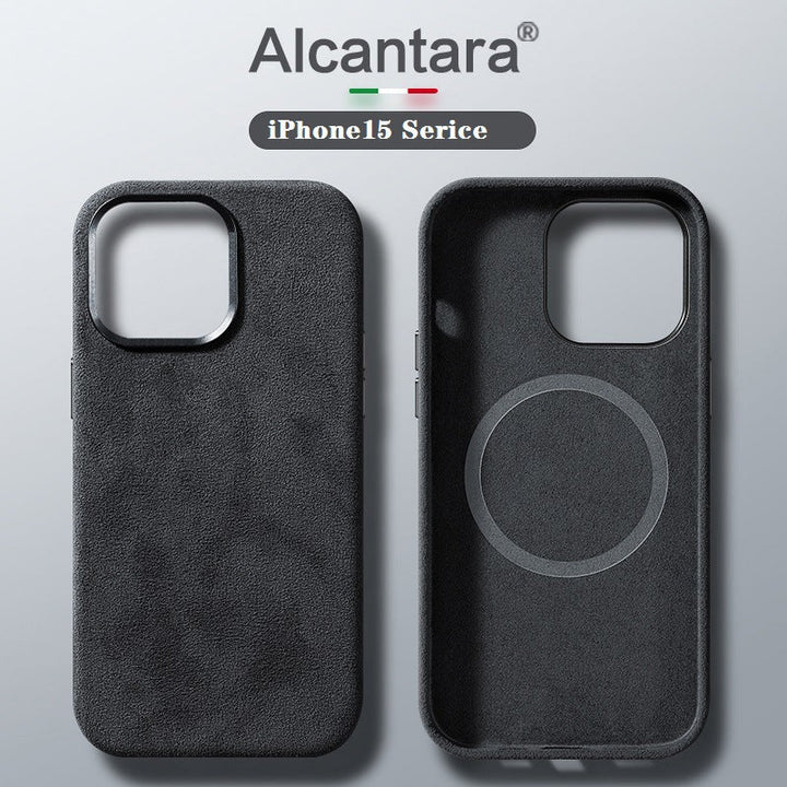 Italienskt Alcantara-magnetfodral för iPhone
