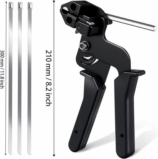 Rostfritt Stål Kabelbindare Pistol med Metallbindare | Karnz