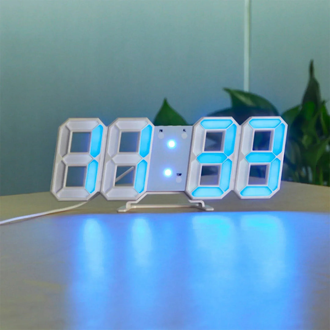 Digital 3D LED Väckarklocka – Modern design med dimmfunktion och optimal synlighet