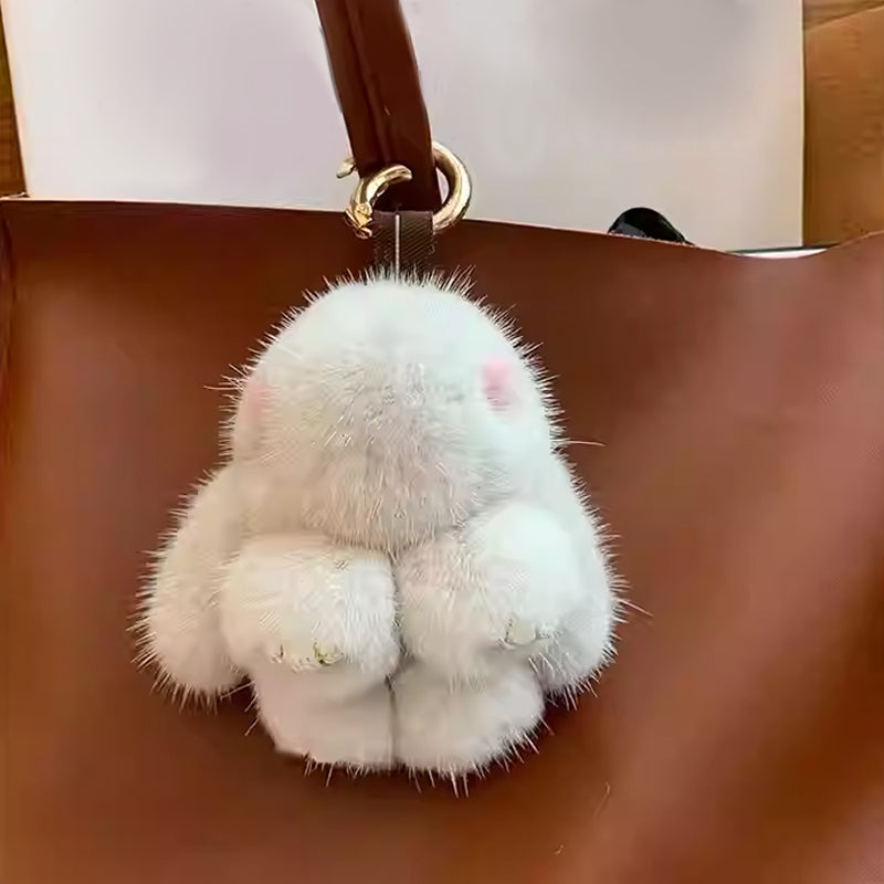 Handgjorda nyckelringar med mjuk kanin-pompon (Box-utgåvan)