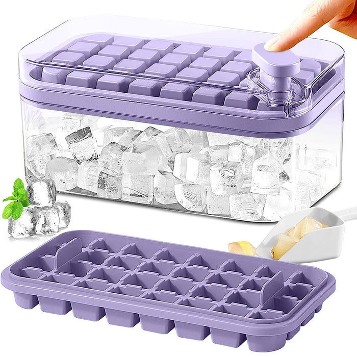 101oz. Isbitsform Set - 64-delad silikon isbitsform med lock och behållare