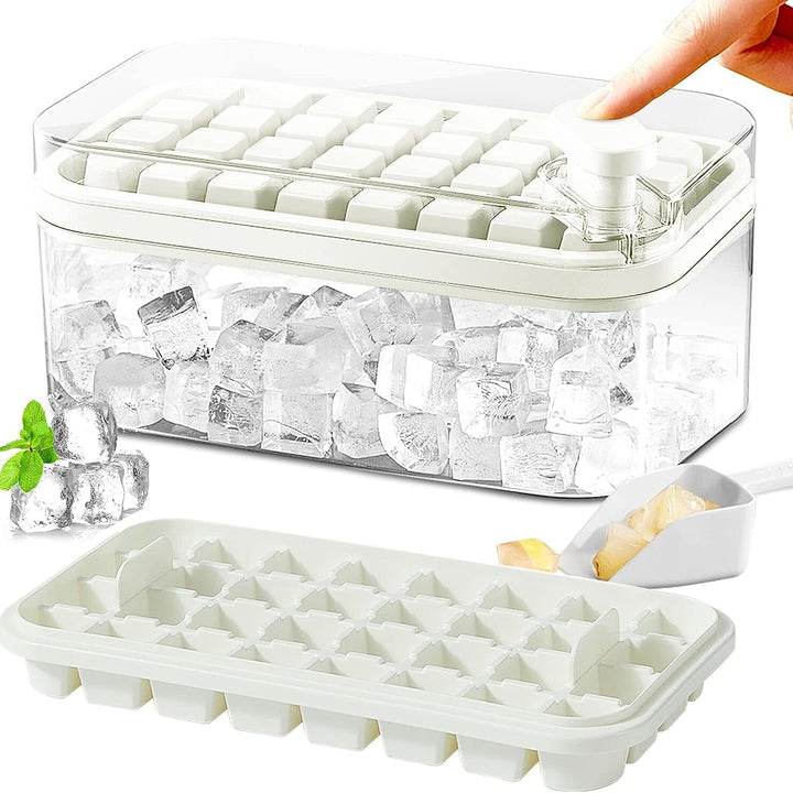 101oz. Isbitsform Set - 64-delad silikon isbitsform med lock och behållare