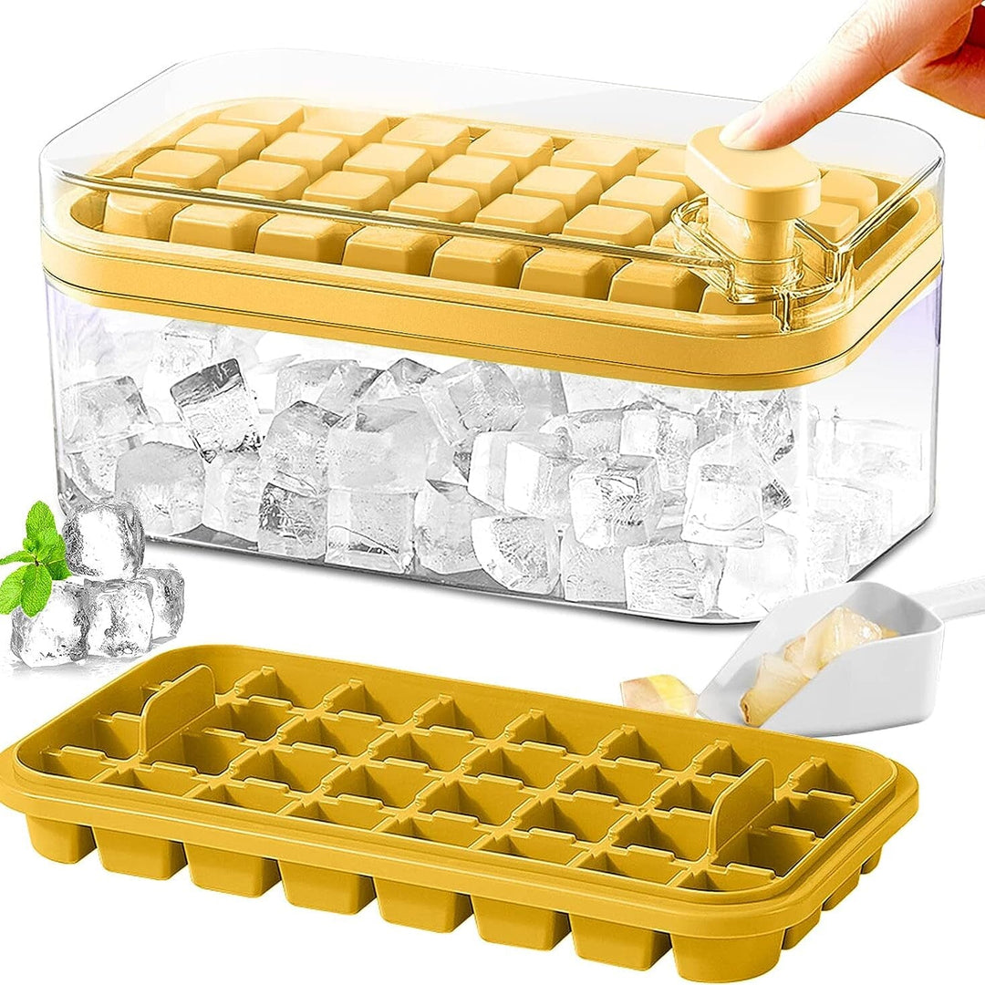 101oz. Isbitsform Set - 64-delad silikon isbitsform med lock och behållare