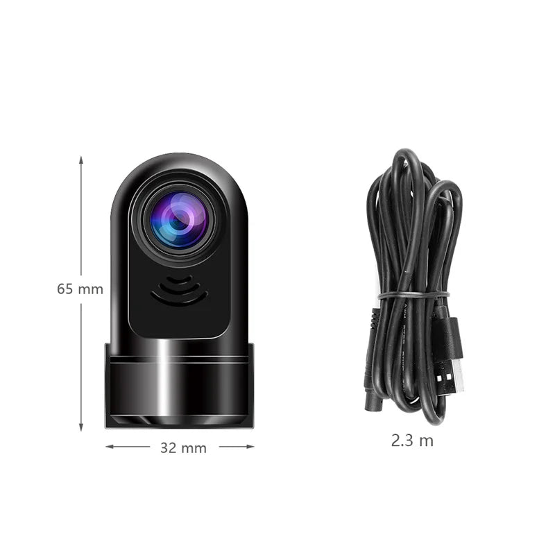 1080P HD Mini ADAS Dashcam med 360° vridfunktion