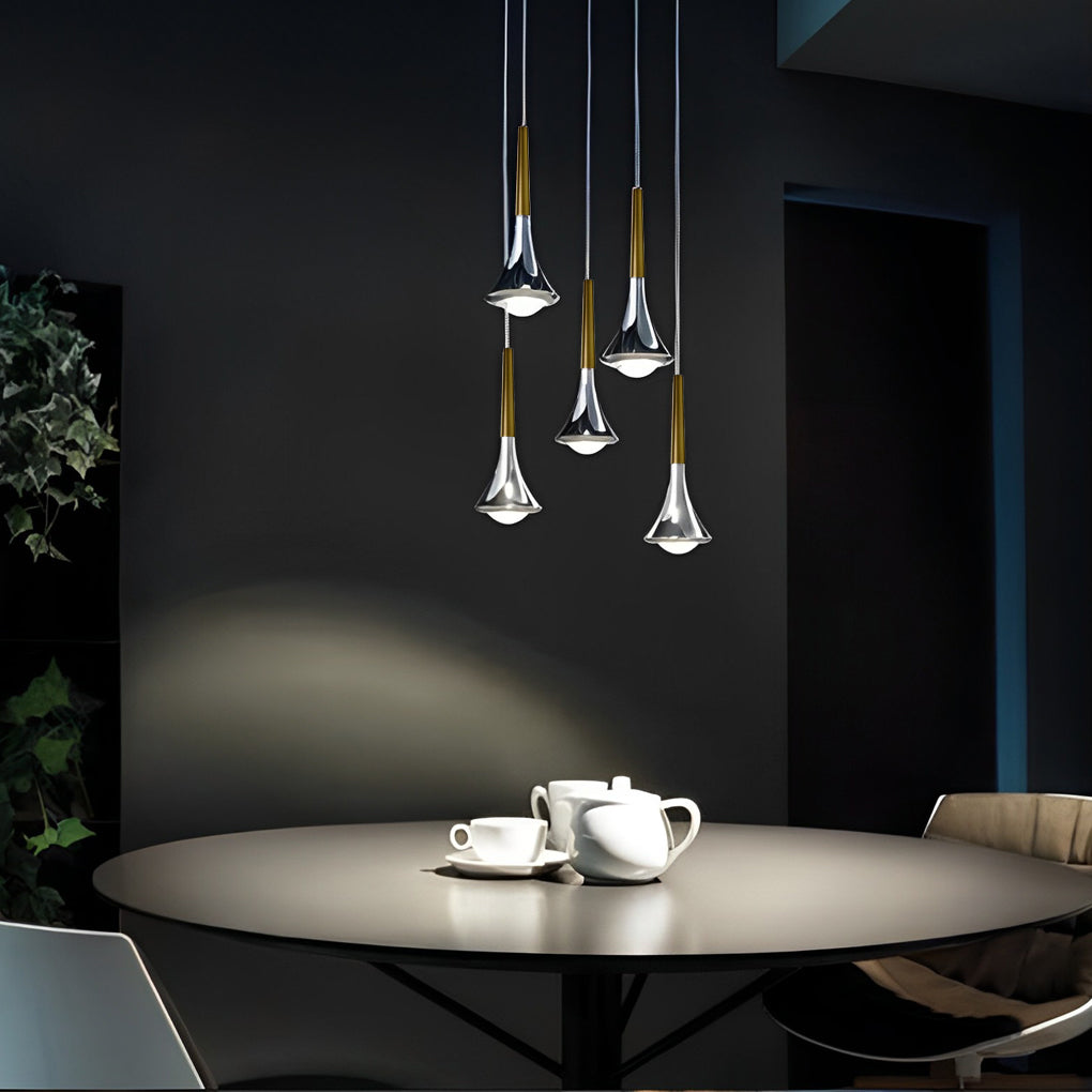 Modern LED Pendellampa i Droppform – Justerbar Metallkrona för Vardagsrum, Sovrum och Matrum | Karnz