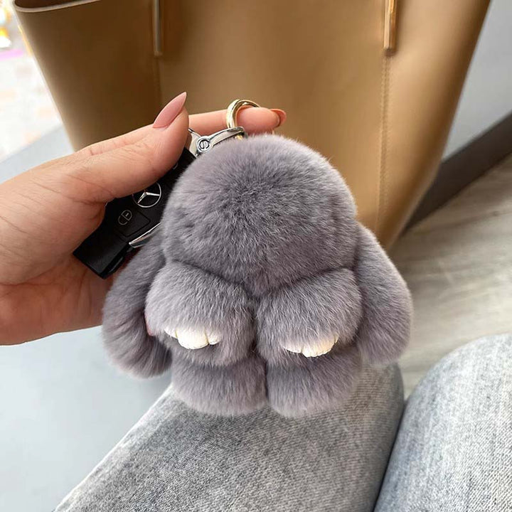 Handgjorda nyckelringar med mjuk kanin-pompon (Box-utgåvan)