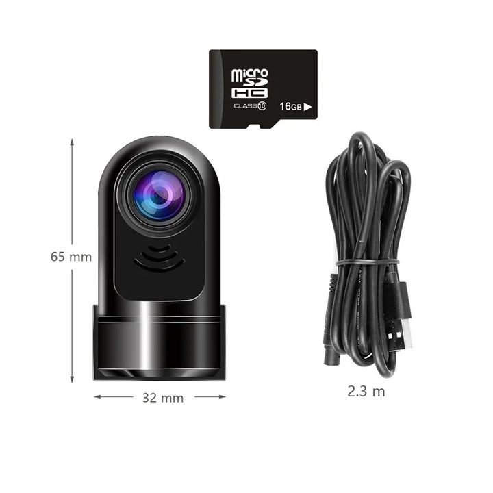 1080P HD Mini ADAS Dashcam med 360° vridfunktion