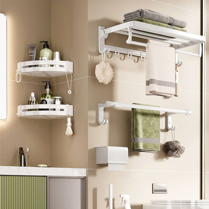 Modernt badrumsaccessoarset Handdukshållare Vit Badrumshylla Badrumsaccessoarset