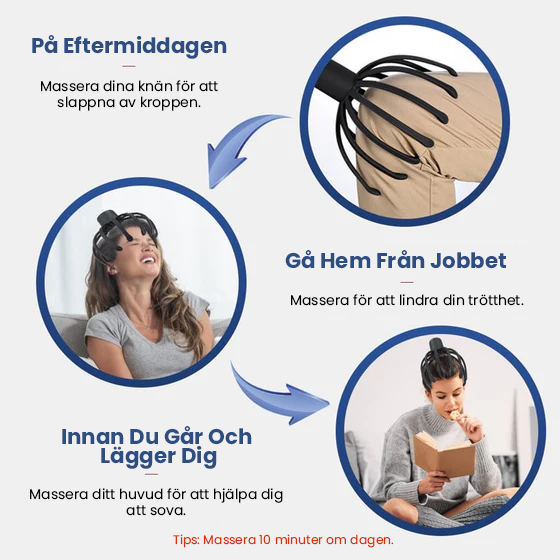 Huvudmassageapparat med bläckfiskmotiv