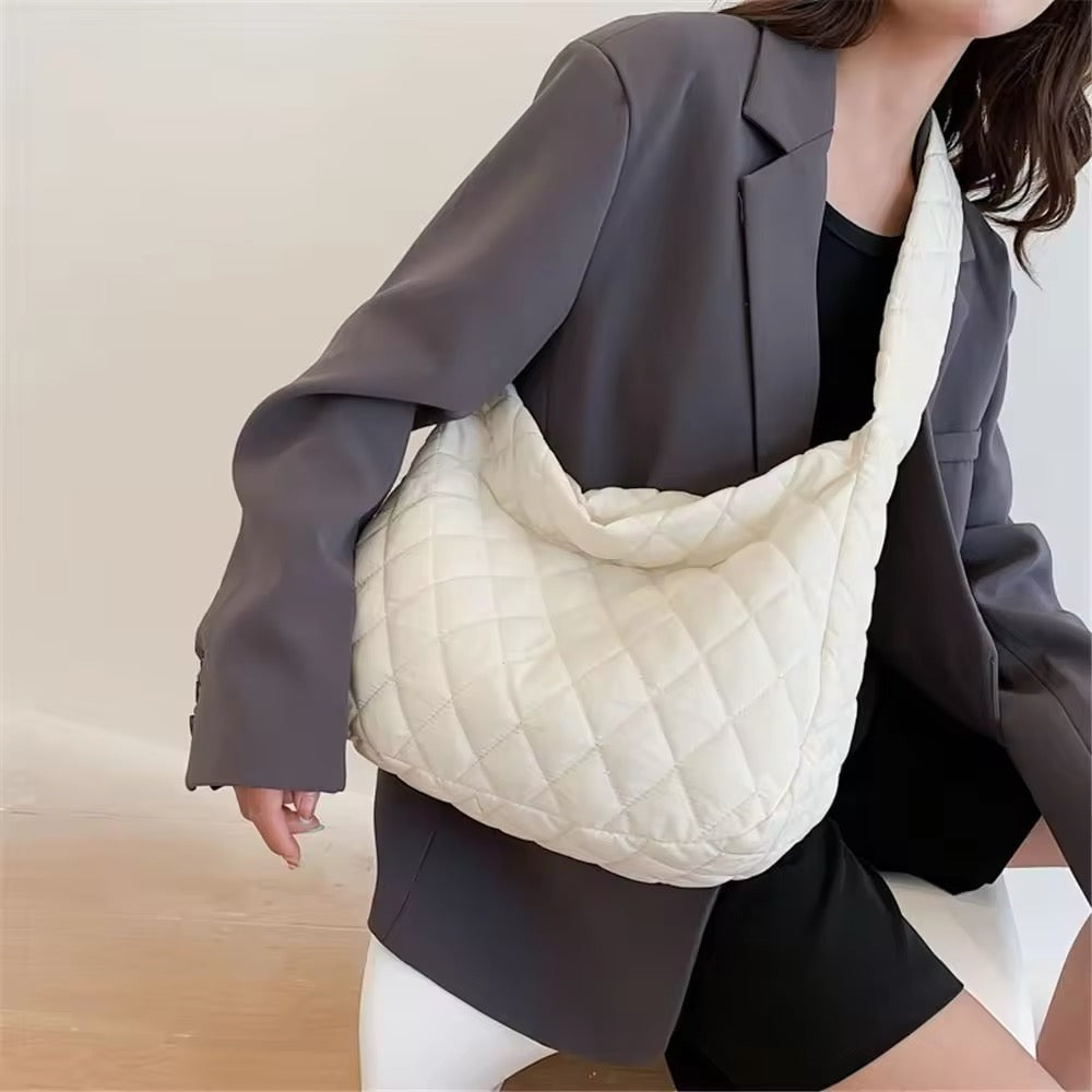 Gepolsterade Ballerina Extra Large Puffer Tote Crossbody Gepolsterad Axelväska