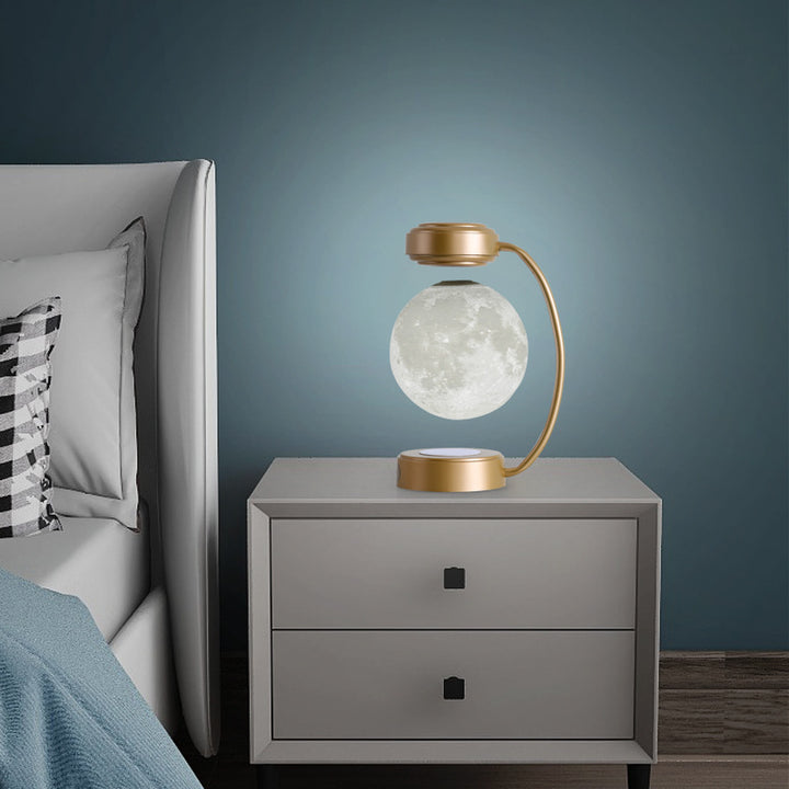 Svävande månlampa med magnetisk levitation och roterande boll