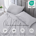 4-delat mjukt svalt sänglakan för queen-size: 14" djupa fickor, lyxig hotellkvalitet, krymp- och blekningsbeständig, lättskött sänglakan-set | Karnz