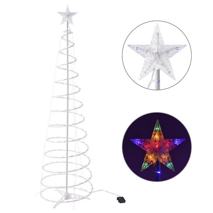 Upplyst spiralgran med stjärna