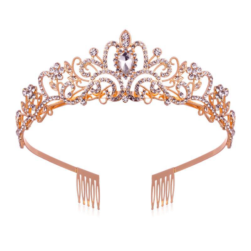 Damen Funkelnde Kristall-Tiara med filigran Design Karnz