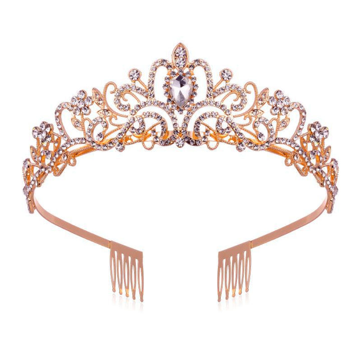 Damen Funkelnde Kristall-Tiara med filigran Design Karnz