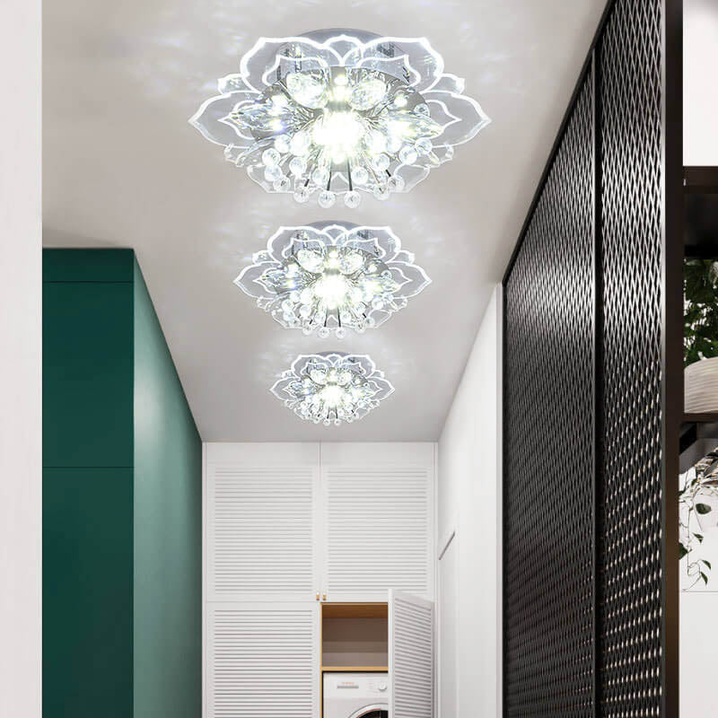 Karnz GlowPetal | LED Kristall Taklampa | Blomform, RGB Färgväxling &amp; energieffektiv