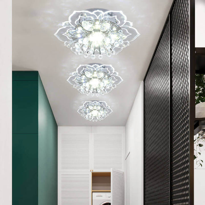 Karnz GlowPetal | LED Kristall Taklampa | Blomform, RGB Färgväxling &amp; energieffektiv