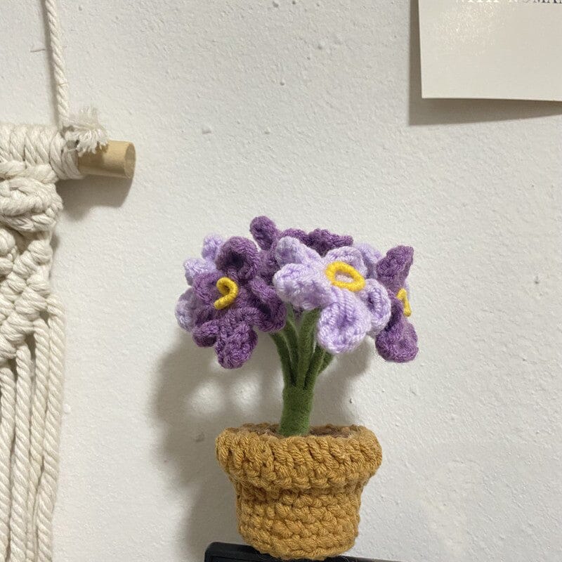 Handgjorda stickade blommor