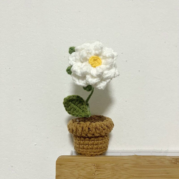 Handgjorda stickade blommor