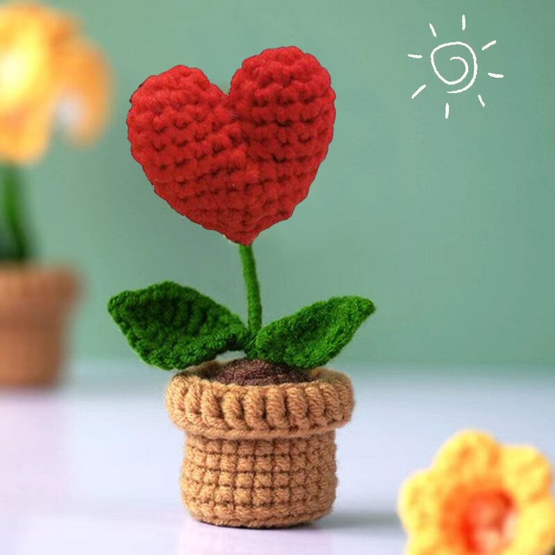 Handgjorda stickade blommor