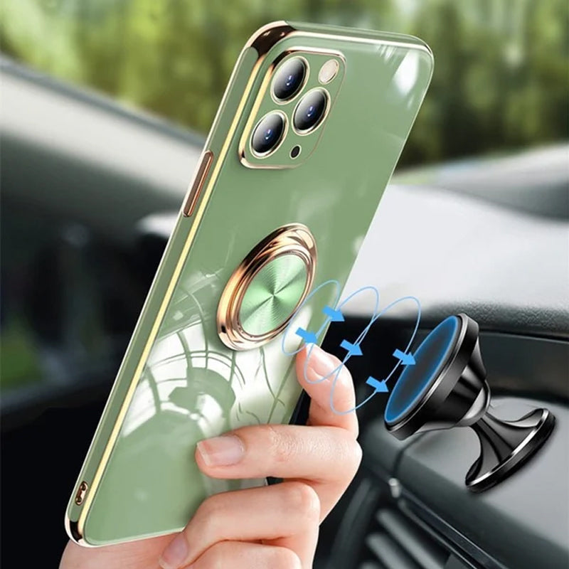 Platt iPhone-fodral med ring | Karnz