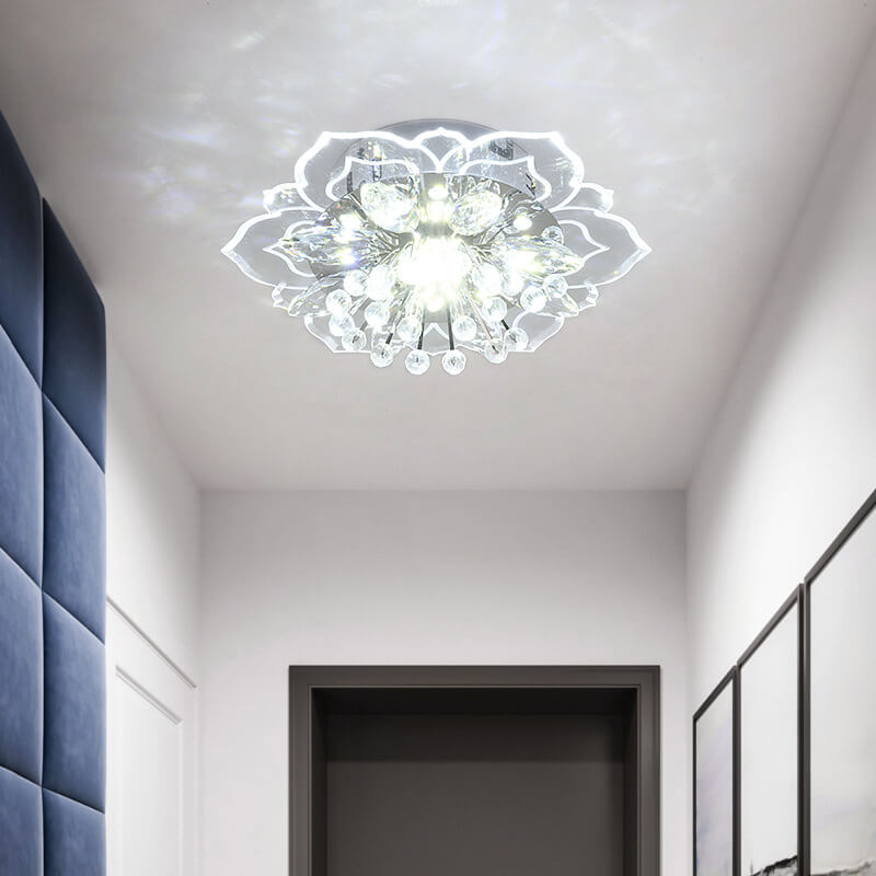 Karnz GlowPetal | LED Kristall Taklampa | Blomform, RGB Färgväxling &amp; energieffektiv