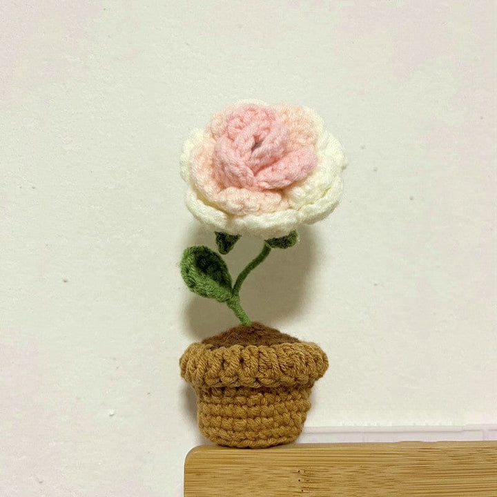 Handgjorda stickade blommor