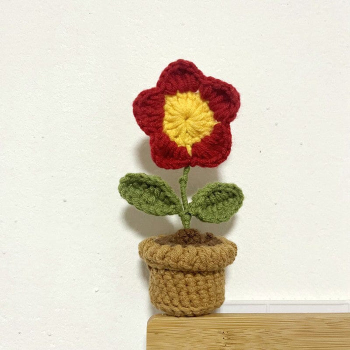 Handgjorda stickade blommor