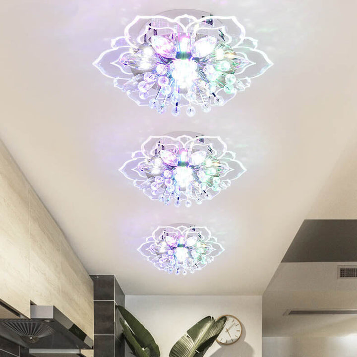 Karnz GlowPetal | LED Kristall Taklampa | Blomform, RGB Färgväxling &amp; energieffektiv