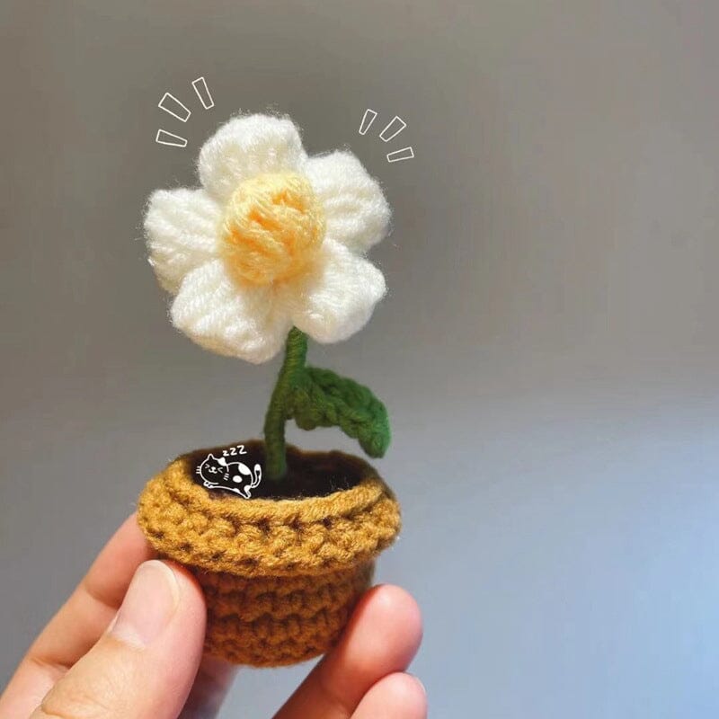 Handgjorda stickade blommor