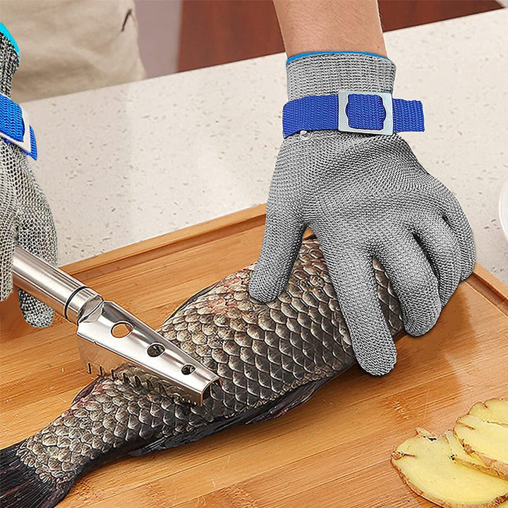 Rostfritt stål mesh metall laboratorium skyddshandskar