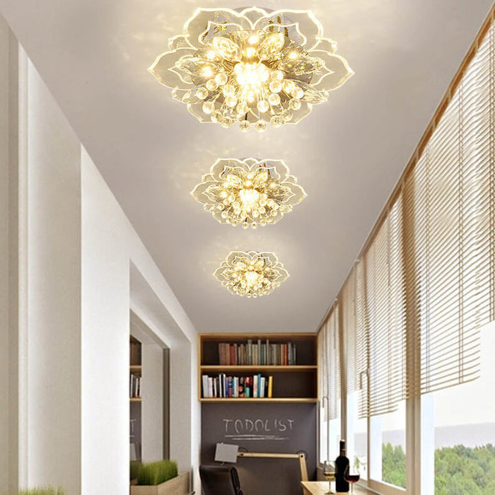 Karnz GlowPetal | LED Kristall Taklampa | Blomform, RGB Färgväxling & energieffektiv