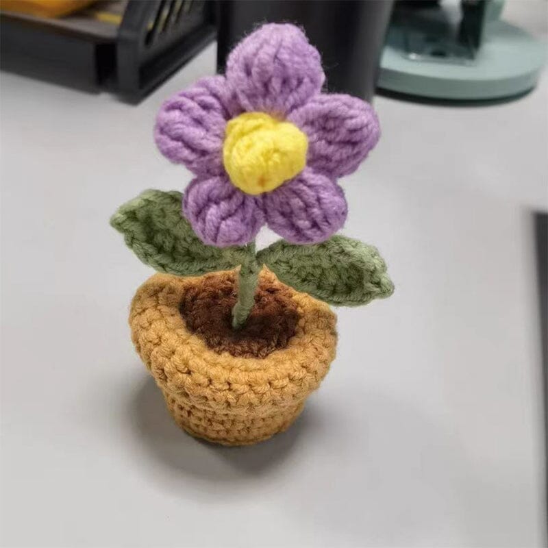 Handgjorda stickade blommor