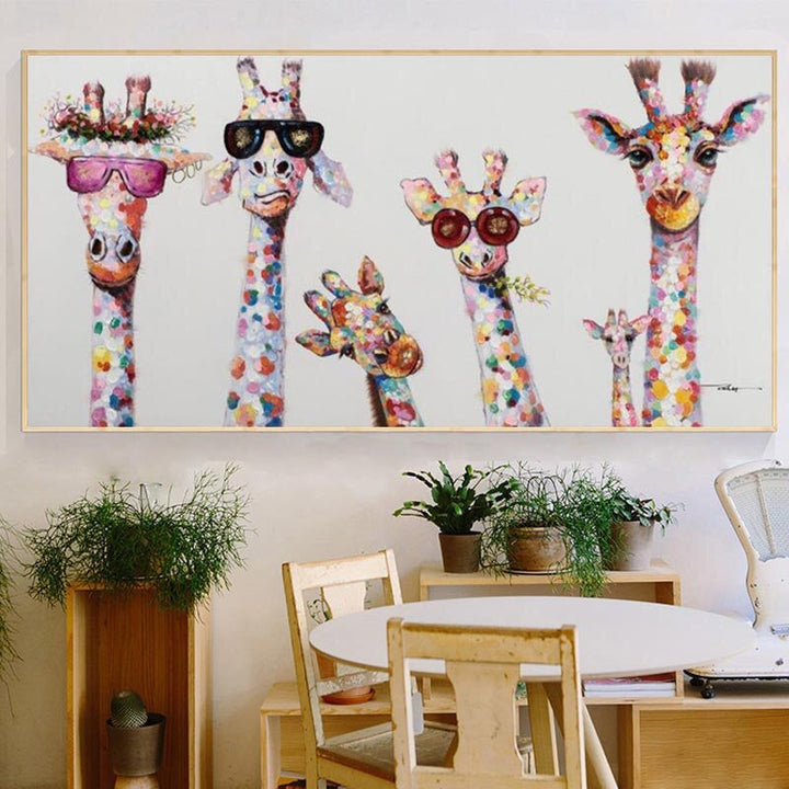 Tecknad-Giraffer - Canvas Väggkonst Målning
