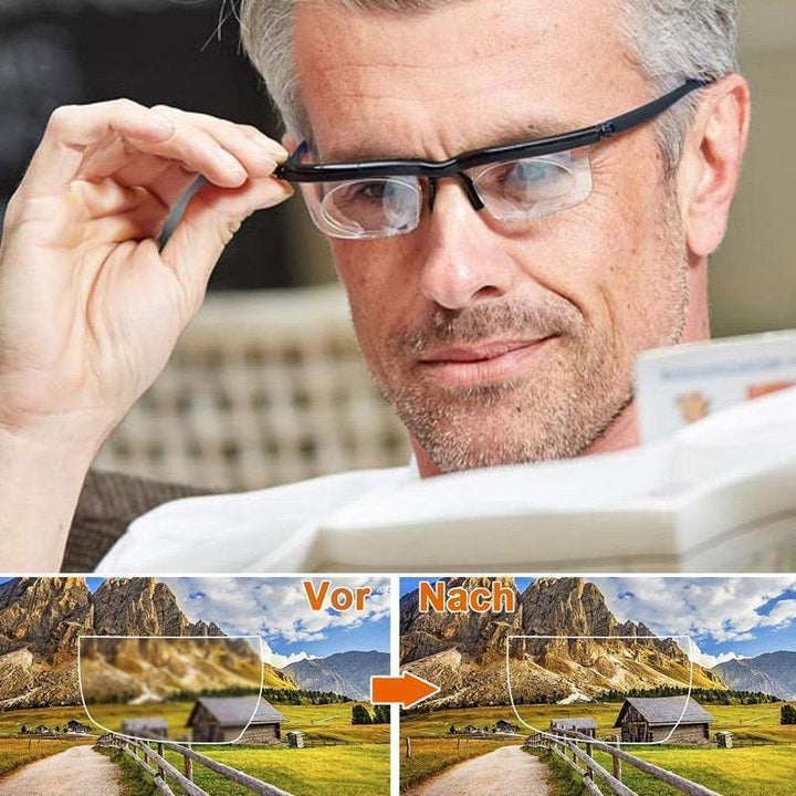 Sandsberg | Fokuserbar Läsbrille Unisex | Justerbar Zoomlins | Svart