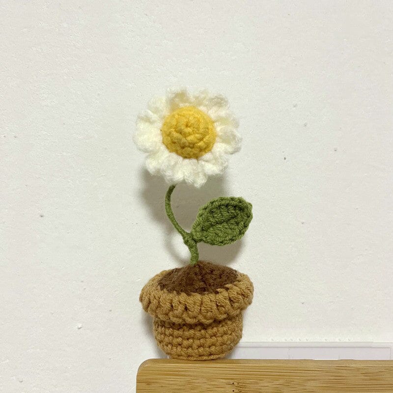 Handgjorda stickade blommor