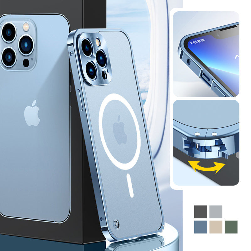 Magnetisk laddningsfodral med metallram för iPhone
