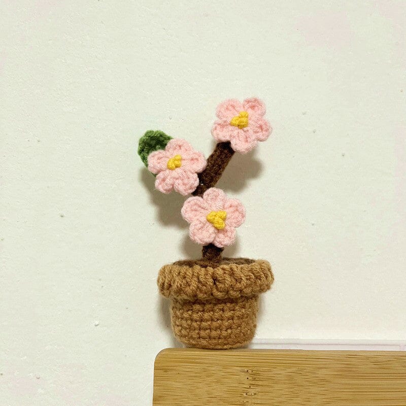 Handgjorda stickade blommor