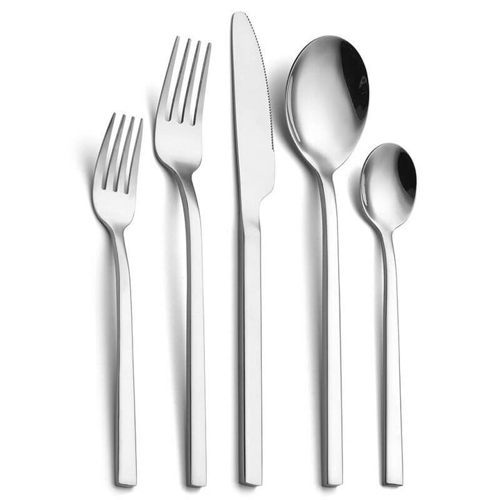 Karnz | LumiDine 30-delars Premium Bestickset | Rostfritt Stål | Modernt Design | För 6 Personer | Hållbart &amp; Diskmaskinssäkert