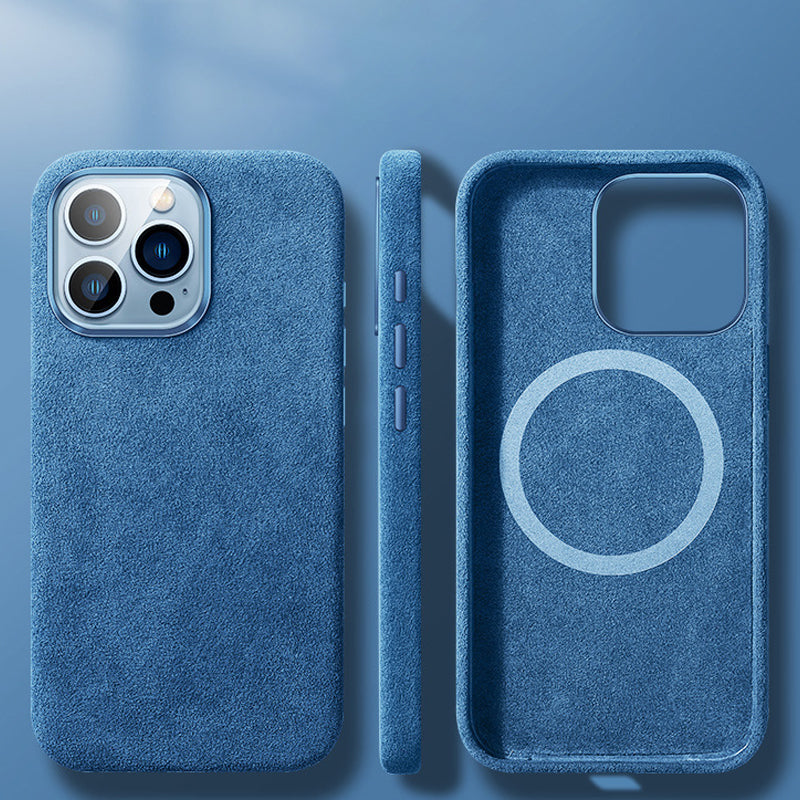 Italienskt Alcantara-magnetfodral för iPhone