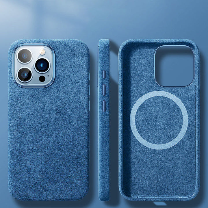 Italienskt Alcantara-magnetfodral för iPhone
