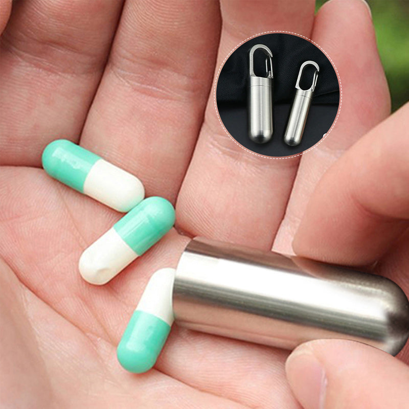 Bärbar medicinförvaring i rostfritt stål