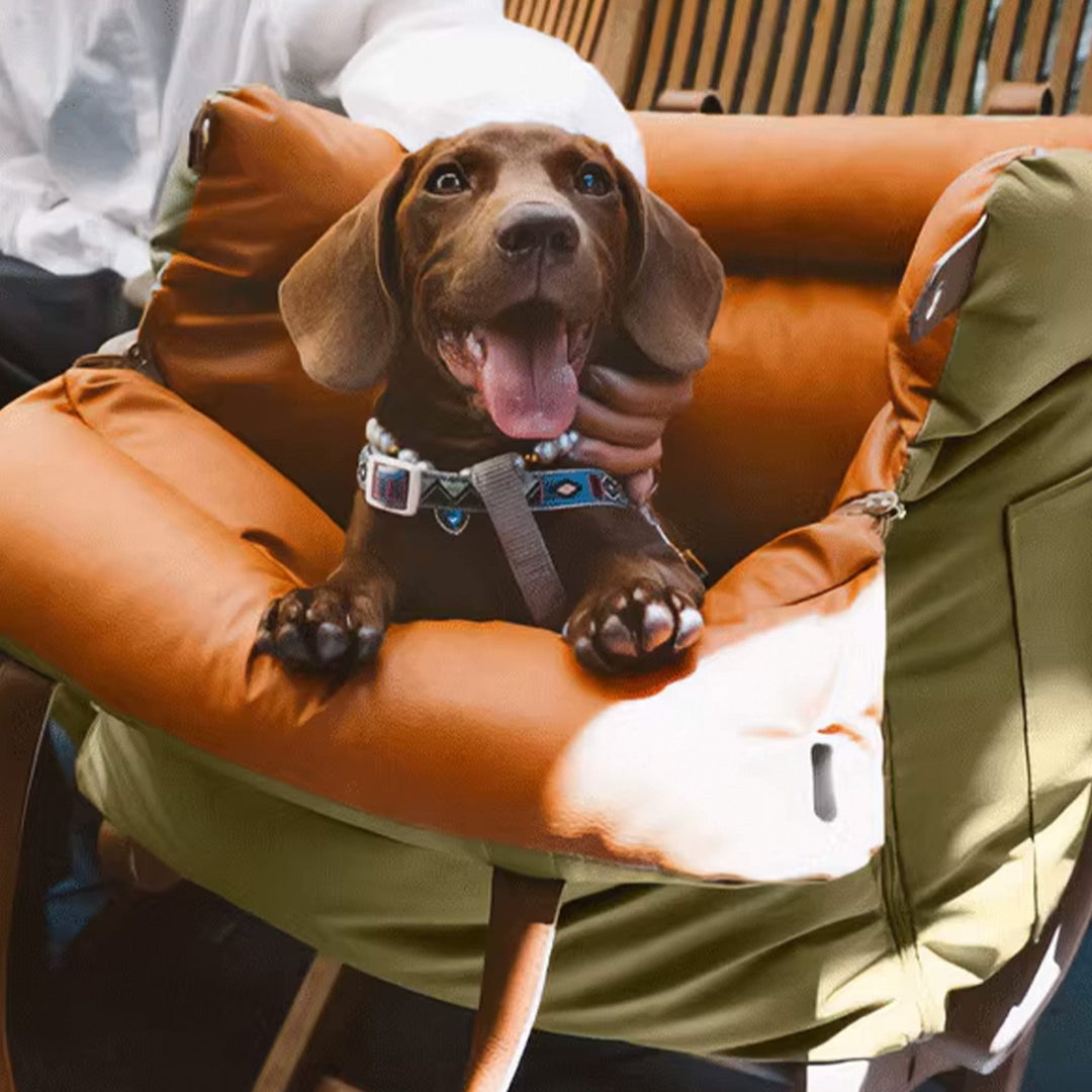 Faux-Läder Hund Booster Säng – Stilig, Säker och Bekväm | Karnz
