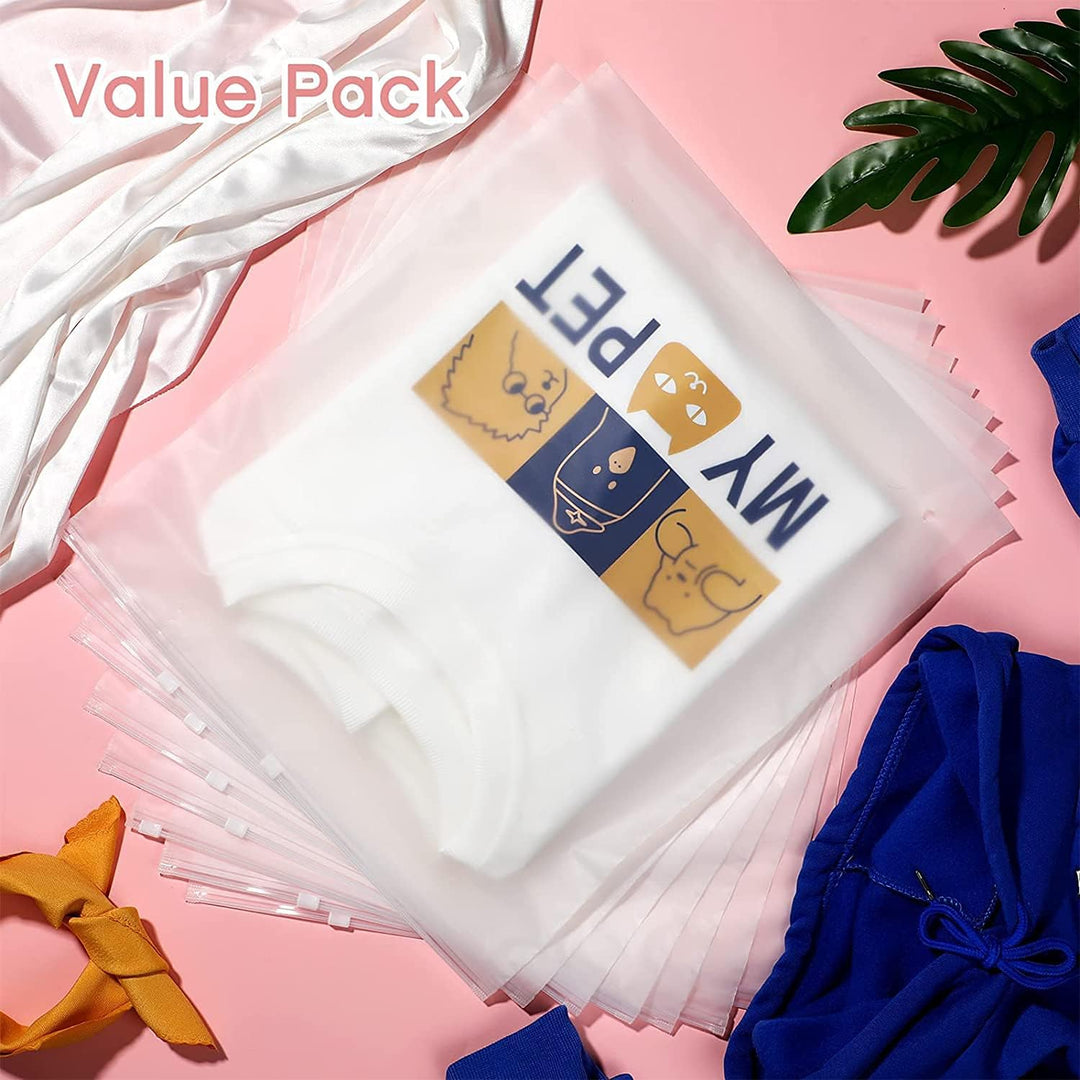 Mångsidig förvaringspåse med frostat blixtlås – 20-pack plastklädhängare (Vid köp av 2 set får du 1 gratis)