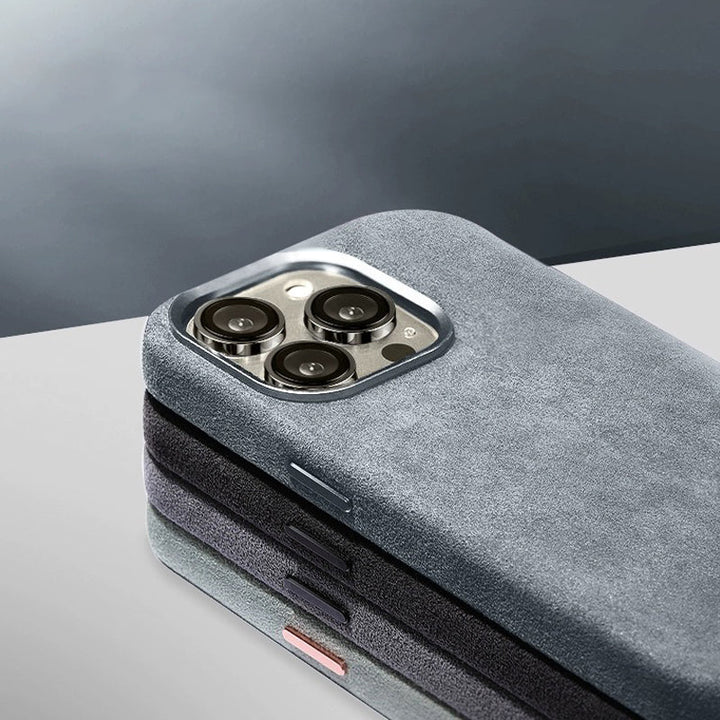 Italienskt Alcantara-magnetfodral för iPhone